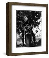 The Girl on a Motorcycle-null-Framed Photo