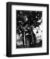 The Girl on a Motorcycle-null-Framed Photo