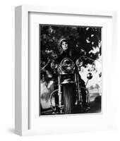 The Girl on a Motorcycle-null-Framed Photo