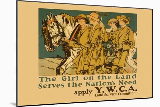 The Girl on Land Serves the Nations Need-Edward Penfield-Mounted Art Print