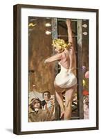 The Girl On The Tower  - Saturday Evening Post "Leading Ladies", September 24, 1960 pg.26-Robert Mcginnis-Framed Giclee Print