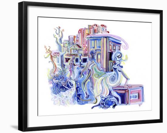 The Girl on the Vent-Josh Byer-Framed Giclee Print