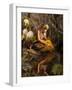 The Girl Releases a Gold Fish-Lilun-Framed Photographic Print