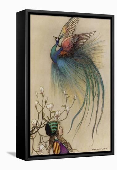The Girl the Tree and the Bird of Paradise-Warwick Goble-Framed Stretched Canvas
