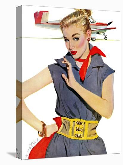 The Girl Who Stole Airplanes  - Saturday Evening Post "Leading Ladies", December 6, 1952 pg.24-Coby Whitmore-Stretched Canvas