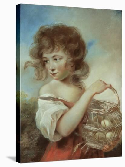The Girl with a Basket of Eggs, C.1780-John Russell-Stretched Canvas