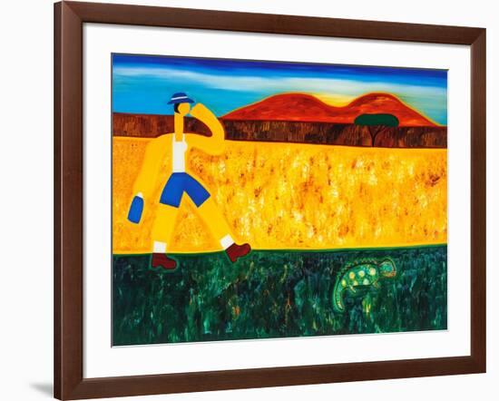 The girl with the fabulous legs, 2003,(oil on linen)-Cristina Rodriguez-Framed Giclee Print