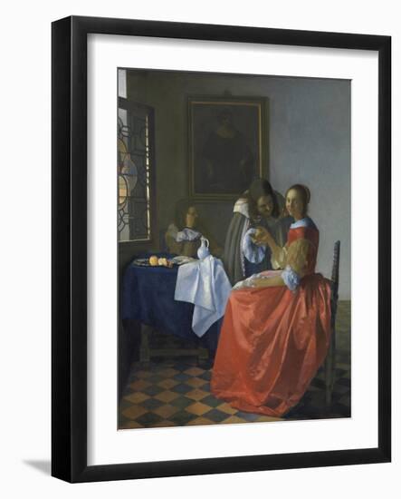 The Girl with the Wineglass-Johannes Vermeer-Framed Giclee Print