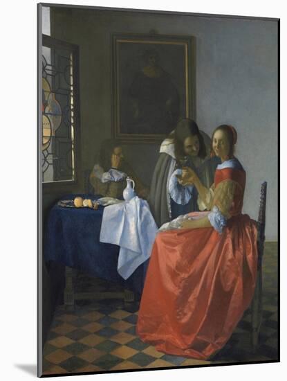The Girl with the Wineglass-Johannes Vermeer-Mounted Giclee Print