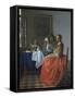 The Girl with the Wineglass-Johannes Vermeer-Framed Stretched Canvas