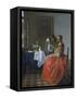 The Girl with the Wineglass-Johannes Vermeer-Framed Stretched Canvas