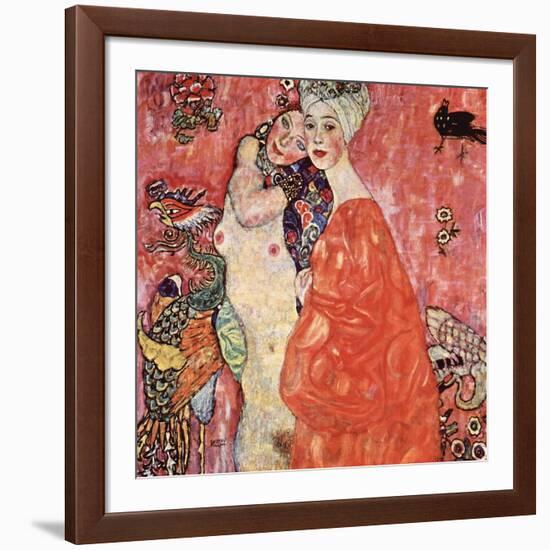 The Girlfriends-Gustav Klimt-Framed Art Print