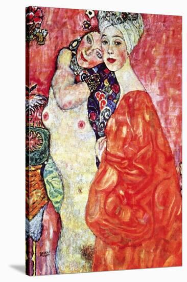 The Girlfriends-Gustav Klimt-Stretched Canvas