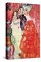 The Girlfriends-Gustav Klimt-Stretched Canvas