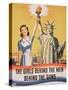 The Girls Behind the Men Behind the Guns, US 2nd World War Poster, Anon, C.1942-null-Stretched Canvas