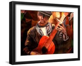 The Gitarrero - The Guitar Player-Markus Bleichner-Framed Art Print