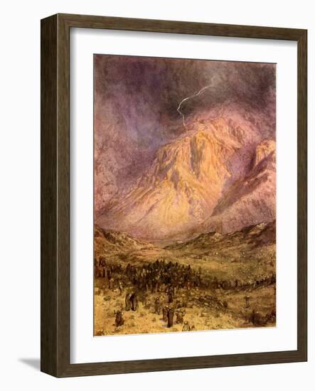 The giving of the law on Mount Sinai - Bible-William Brassey Hole-Framed Giclee Print