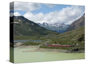 The Glacier Express Train Near St. Moritz, Canton Graubunden, Swiss Alps, Swiitzerland, Europe-Angelo Cavalli-Stretched Canvas