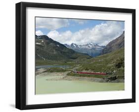 The Glacier Express Train Near St. Moritz, Canton Graubunden, Swiss Alps, Swiitzerland, Europe-Angelo Cavalli-Framed Photographic Print