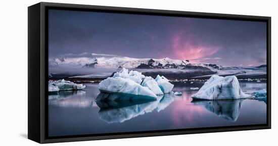 The Glacier Lagoon-Andreas Wonisch-Framed Stretched Canvas