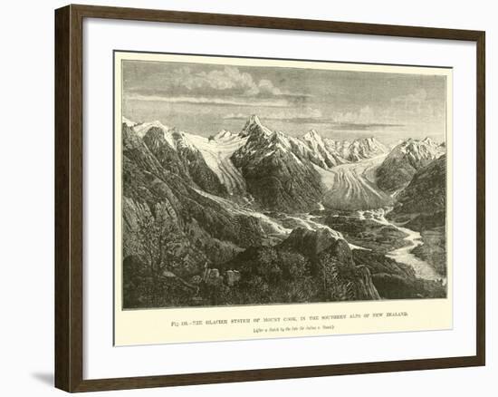 The Glacier System of Mount Cook, in the Southern Alps of New Zealand-null-Framed Giclee Print