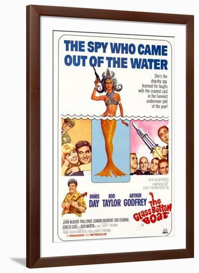 The Glass Bottom Boat, with Edward Andrews, Doris Day, Arthur Godfrey, and Rod Taylor, 1966-null-Framed Art Print