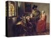 The Glass of Wine, about 1660/61-Johannes Vermeer-Stretched Canvas