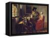 The Glass of Wine, C.1658-1660-Johannes Vermeer-Framed Stretched Canvas