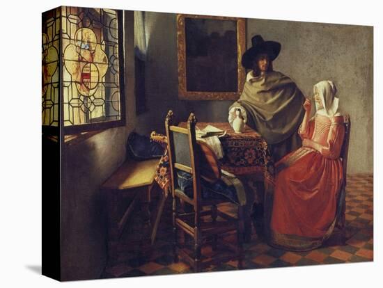 The Glass of Wine, C.1658-1660-Johannes Vermeer-Stretched Canvas