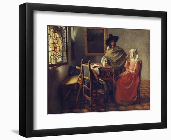 The Glass of Wine, C.1658-1660-Johannes Vermeer-Framed Giclee Print