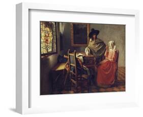 The Glass of Wine, C.1658-1660-Johannes Vermeer-Framed Giclee Print