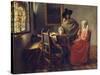 The Glass of Wine, C.1658-1660-Johannes Vermeer-Stretched Canvas