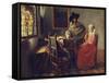 The Glass of Wine, C.1658-1660-Johannes Vermeer-Framed Stretched Canvas