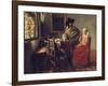 The Glass of Wine, C.1658-1660-Johannes Vermeer-Framed Giclee Print