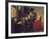 The Glass of Wine, C.1658-1660-Johannes Vermeer-Framed Giclee Print