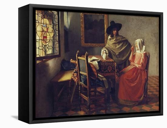 The Glass of Wine, C.1658-1660-Johannes Vermeer-Framed Stretched Canvas