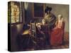 The Glass of Wine, C.1658-1660-Johannes Vermeer-Stretched Canvas