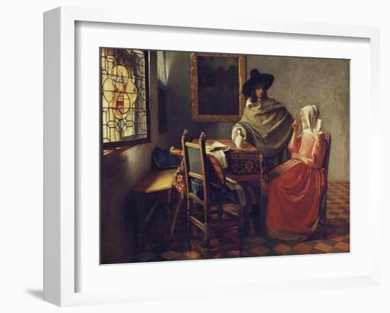 The Glass of Wine, C.1658-1660-Johannes Vermeer-Framed Giclee Print