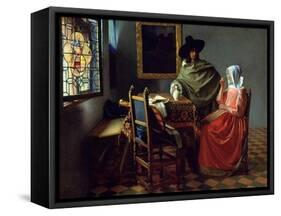 The Glass of Wine, Ca 1661-Johannes Vermeer-Framed Stretched Canvas