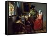 The Glass of Wine, Ca 1661-Johannes Vermeer-Framed Stretched Canvas