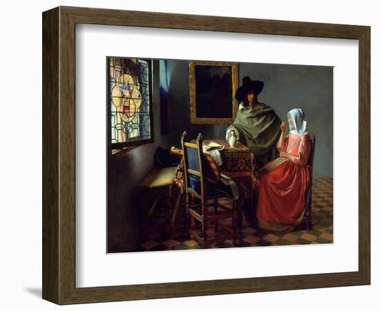 The Glass of Wine, Ca 1661-Johannes Vermeer-Framed Giclee Print