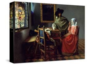 The Glass of Wine, Ca 1661-Johannes Vermeer-Stretched Canvas