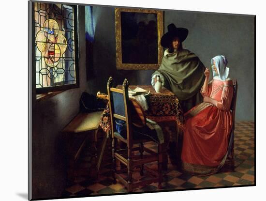The Glass of Wine, Ca 1661-Johannes Vermeer-Mounted Giclee Print