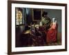 The Glass of Wine, Ca 1661-Johannes Vermeer-Framed Giclee Print