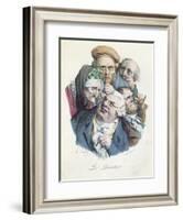 The Glasses, Engraved by Francois Seraphin Delpech-Louis Leopold Boilly-Framed Giclee Print