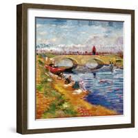 The Gleize Bridge over the Vigneyret Canal, Near Arles-Vincent van Gogh-Framed Giclee Print