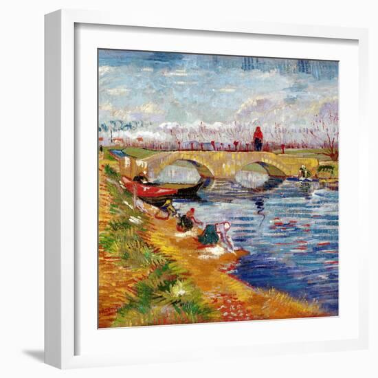 The Gleize Bridge over the Vigneyret Canal, Near Arles-Vincent van Gogh-Framed Giclee Print