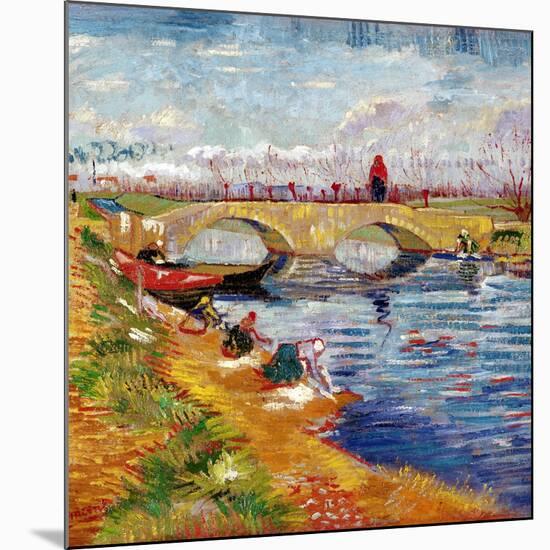 The Gleize Bridge over the Vigneyret Canal, Near Arles-Vincent van Gogh-Mounted Giclee Print