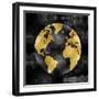 The Globe Gold on Black-Russell Brennan-Framed Art Print