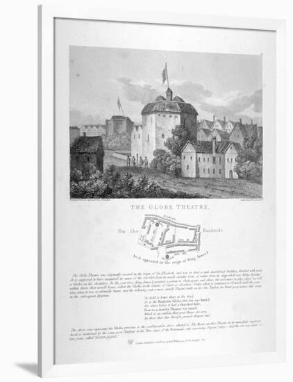 The Globe Theatre, Bankside, Southwark, London, 1810-null-Framed Giclee Print